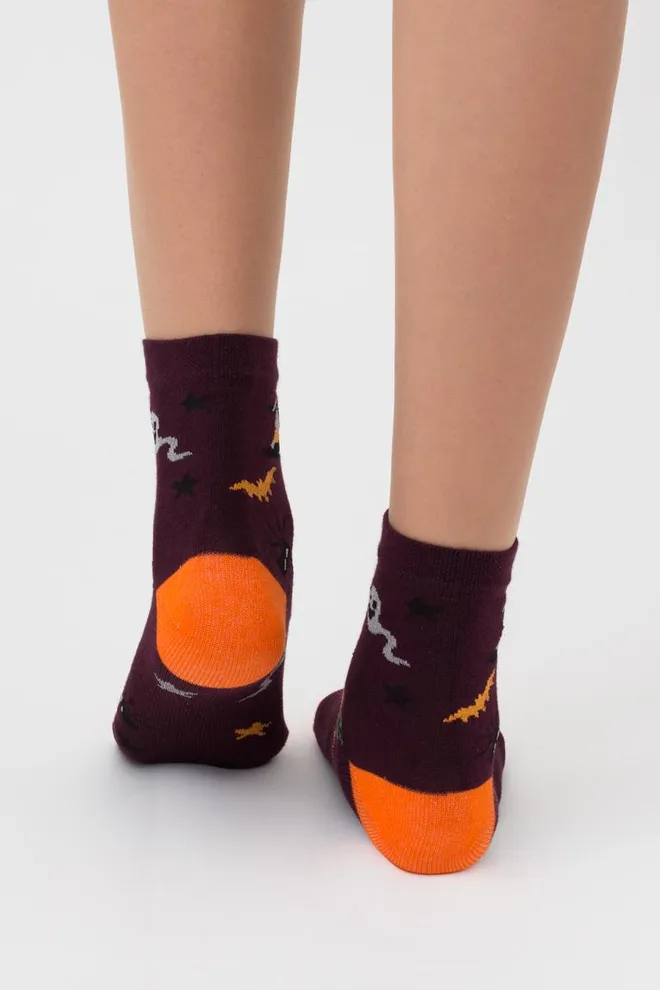Носки детские классические с рисунком Ks2 Halloween 004 (vintage grape)