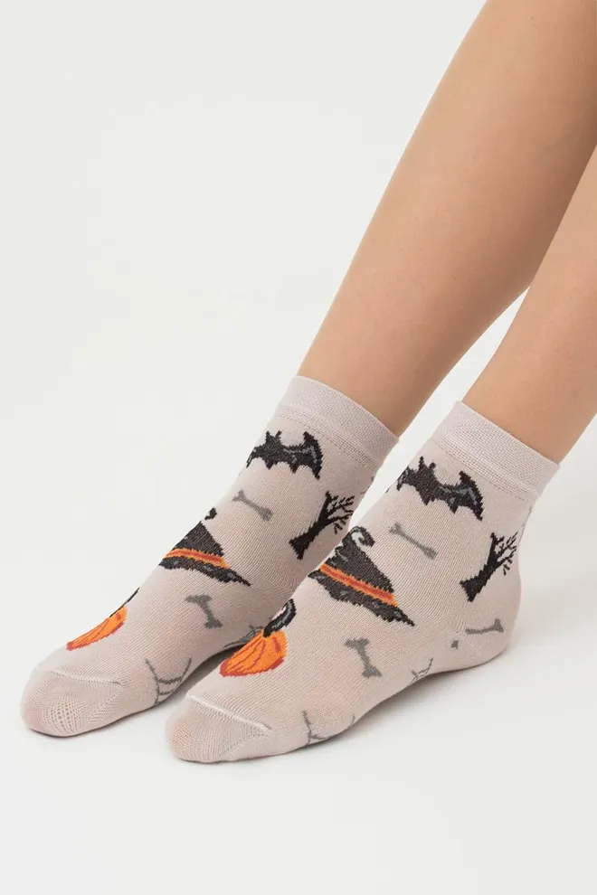 Носки детские классические с рисунком Ks3 Halloween 2201 Giulia (moonlight), бежевый