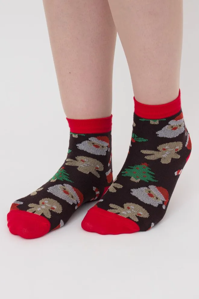 Шкарпетки дитячі класичні з малюнком Ks3 New Year (F) 2401 Giulia (caffe)