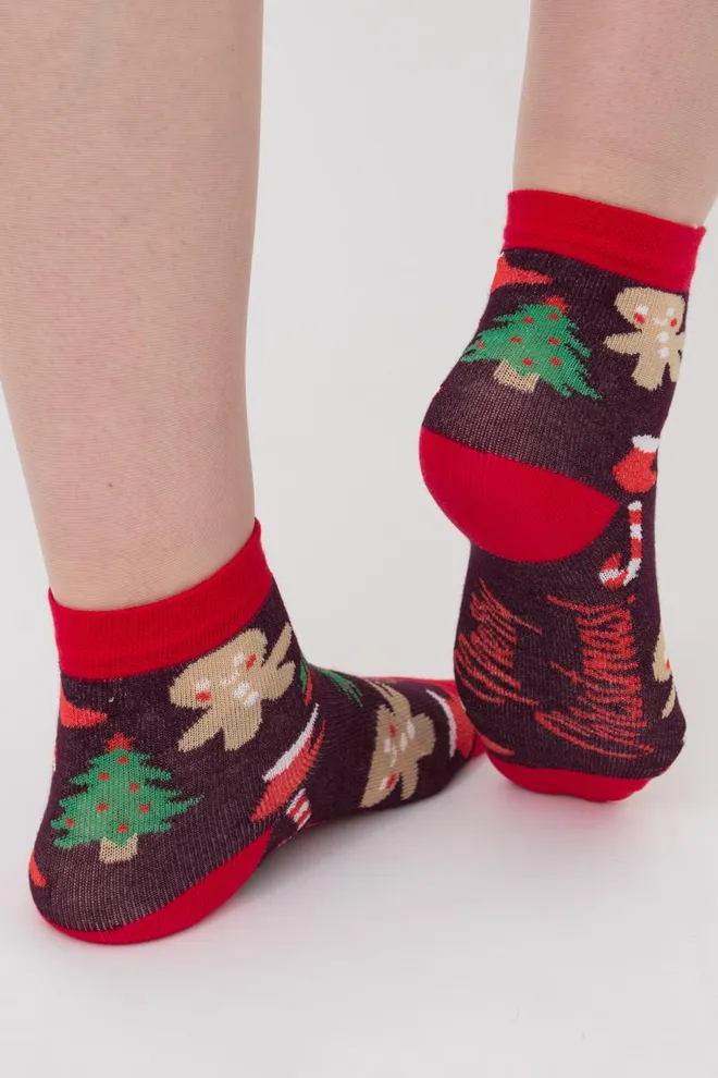 Шкарпетки дитячі класичні з малюнком Ks3 New Year (F) 2401 Giulia (vintage grape)