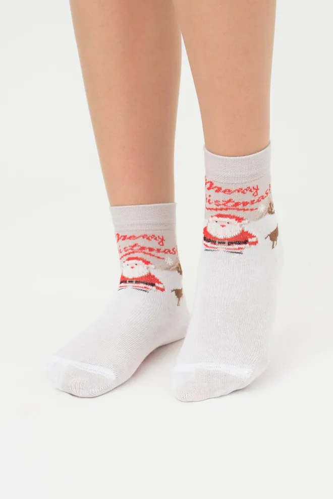 Носки детские классические с рисунком Ks3 New Year 2305 Giulia (white)