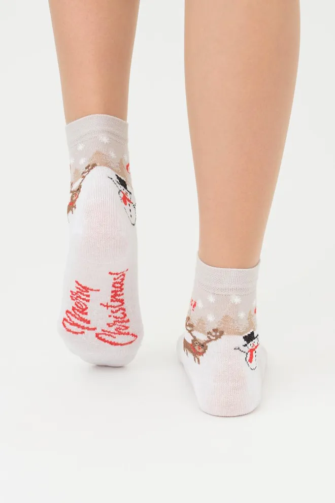 Носки детские классические с рисунком Ks3 New Year 2305 Giulia (white)