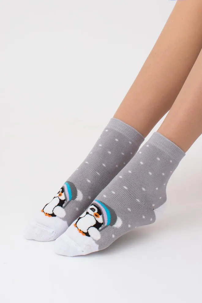 Носки детские короткие с махрой Ks3 terry 011 Giulia (steel)