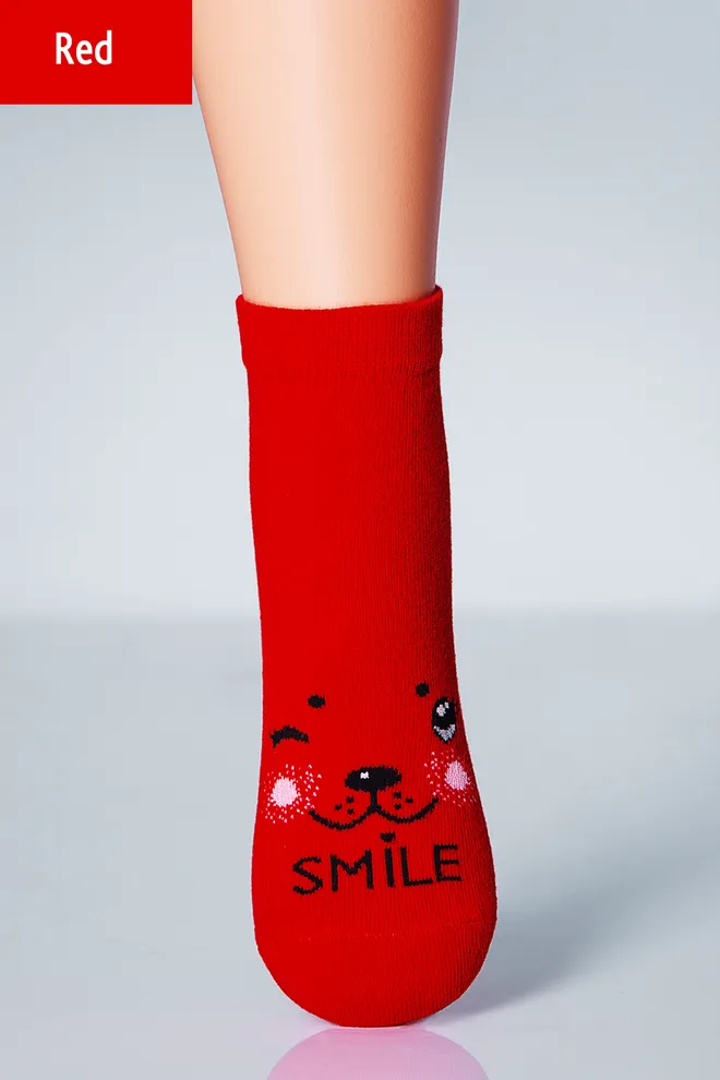 Шкарпетки дитячі класичні з малюнком кота KSL-001 Giulia (red)