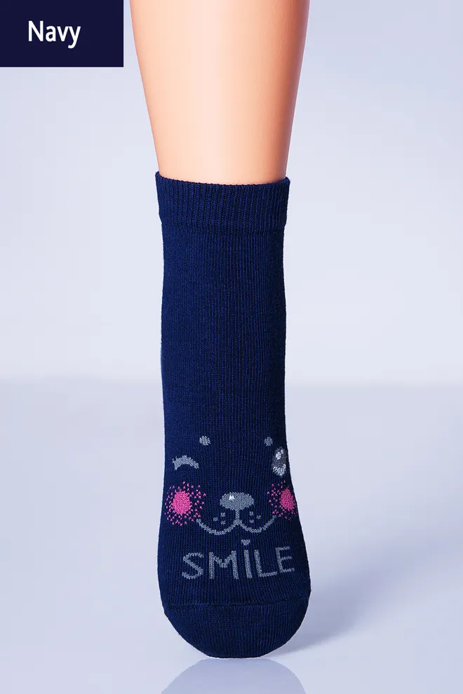 Носки детские классические с рисунком кота KSL-001 Giulia (navy)