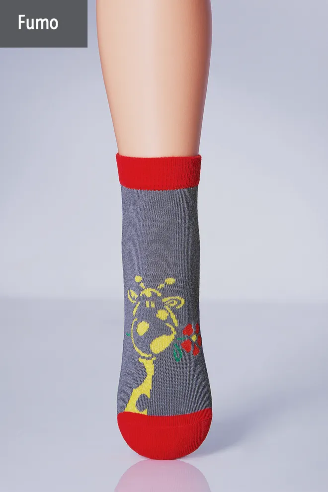 KSL-003 Детские носки с рисунком жирафа TM GIULIA  (fumo)