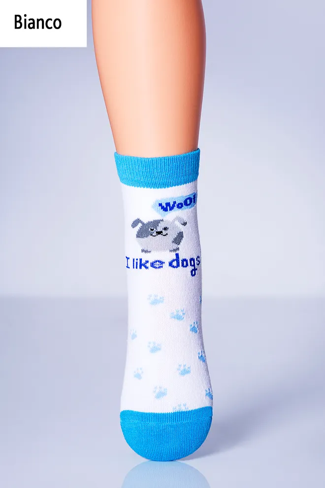 KSL-006 Детские носки с рисунком собачки TM GIULIA  (bianco)