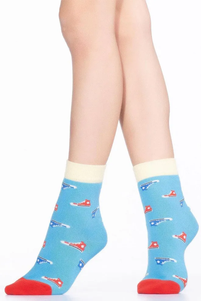 Носки детские классические с рисунком кед Ksl 008 Calzino Giulia (blue), голубой
