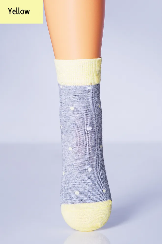 KSL-010 MELANGE Дитячі шкарпетки в горох TM GIULIA  (yellow)