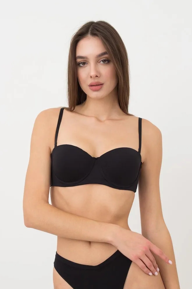 Женский бюстгальтер балконет L1512a Giulia (черный)