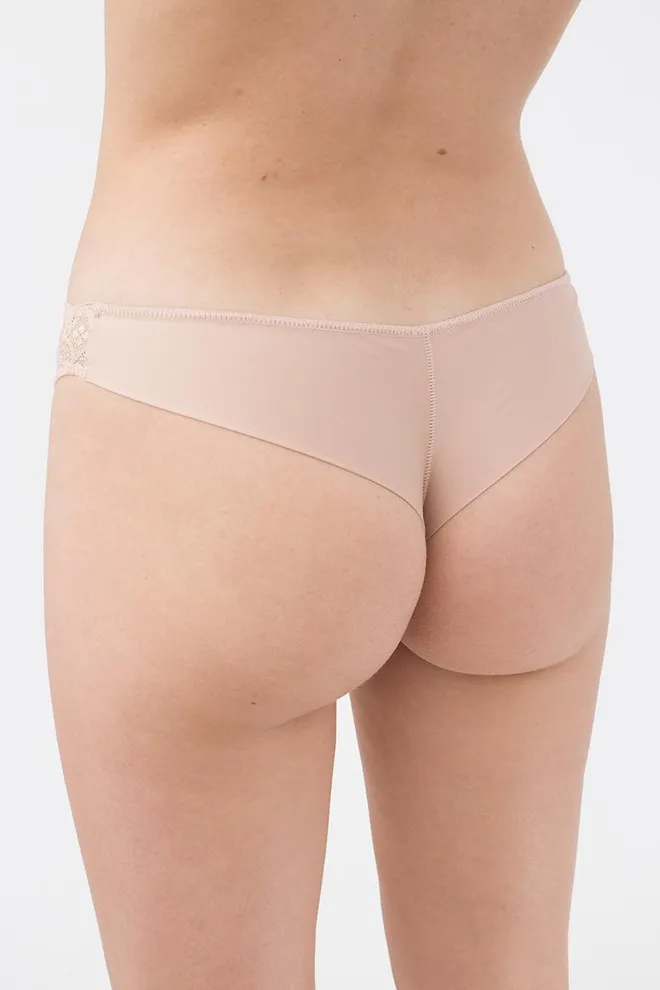 Женские кружевные трусы бразилиана L5127br-m Giulia (бежевый)