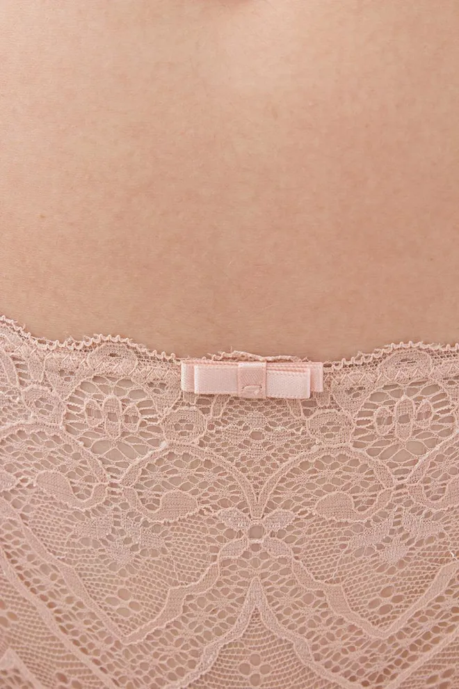 Женские кружевные трусы бразилиана L5127br-m Giulia (бежевый)