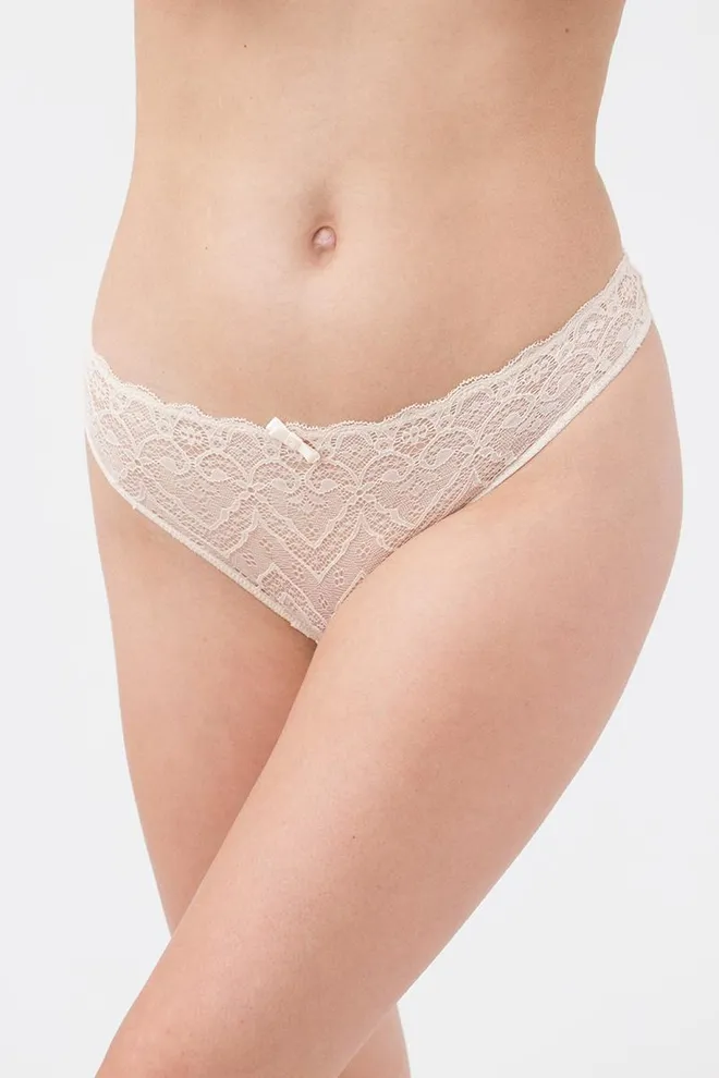 Жіночі мереживні труси бразиліана L5127br-m Giulia (ПЕРЛИННИЙ)