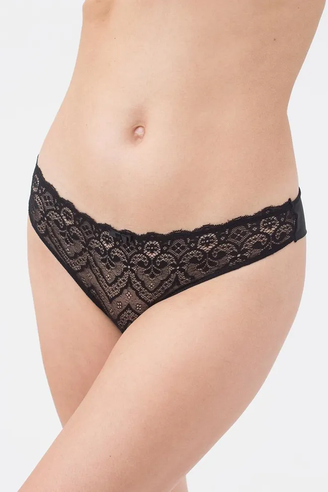 Женские кружевные трусы бразилиана L5127br-m Giulia (черный)