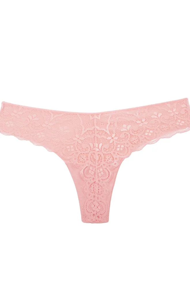 Женские кружевные трусы бразилиана L5128b-m Giulia (ПУДРА )