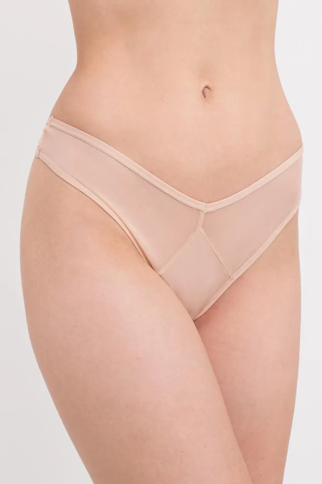 Женские трусы стринги в сеточку L5153S-M Giulia (бежевый)