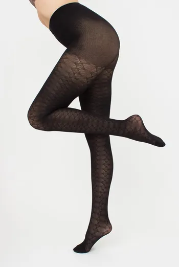 Теплые хлопковые колготки с узором Lacery 60 den model 1 Giulia (black) Теплые хлопковые колготки с узором Lacery 60 den model 1 Giulia (black)