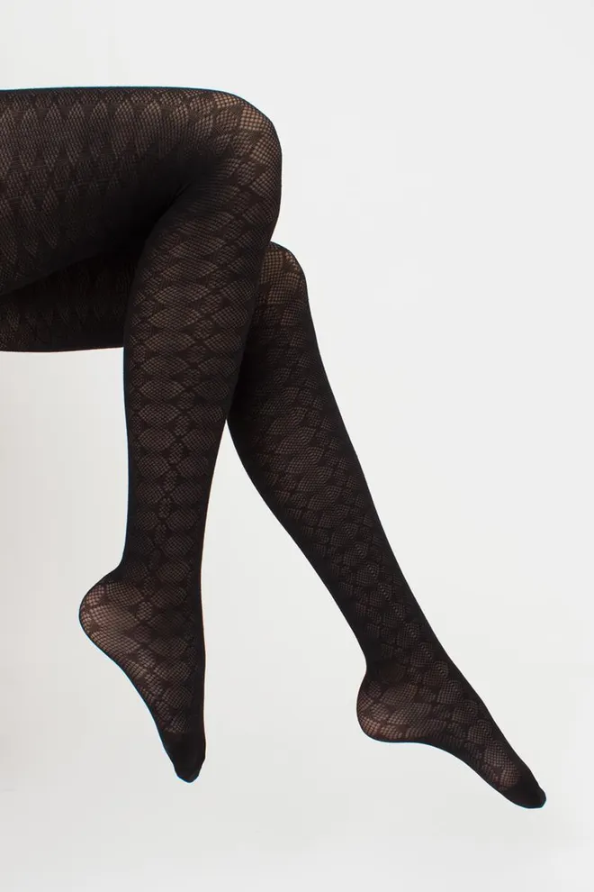Теплые хлопковые колготки с узором Lacery 60 den model 1 Giulia (black)
