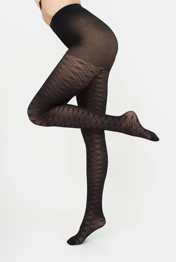 Теплые хлопковые колготки с узором Lacery 60 den model 3 Giulia (black), черный Теплые хлопковые колготки с узором Lacery 60 den model 3 Giulia (black), черный