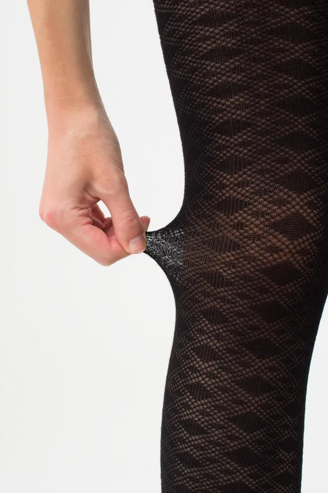 Теплі бавовняні колготки з візерунком Lacery 60 den model 3 Giulia (black), чорний