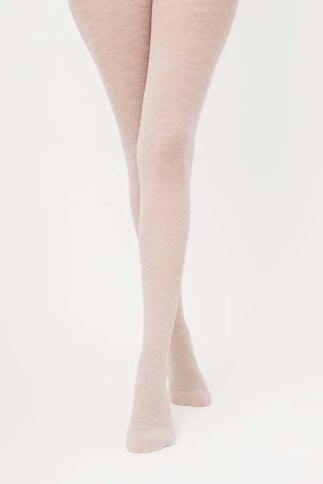 Теплые хлопковые колготки с узором Lacery 60 den model 3 Giulia (moonlight), бежевый