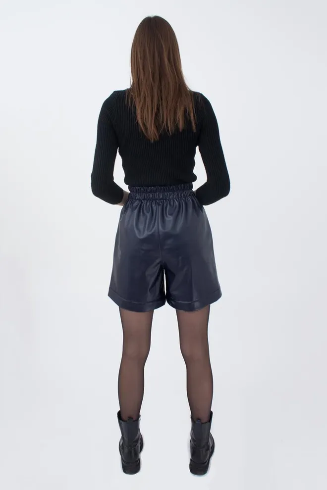Шорты бермуды из экокожи LEATHER LEGS 4206/090 Giulia (navy), синий