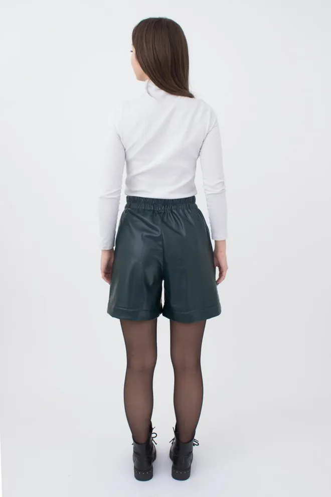 Шорты бермуды из экокожи LEATHER LEGS 4206/090 Giulia (green), зеленый