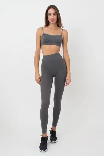 Безшовні легінси з мікрофібри LEGGINGS Giulia (poppy seed), сірий
