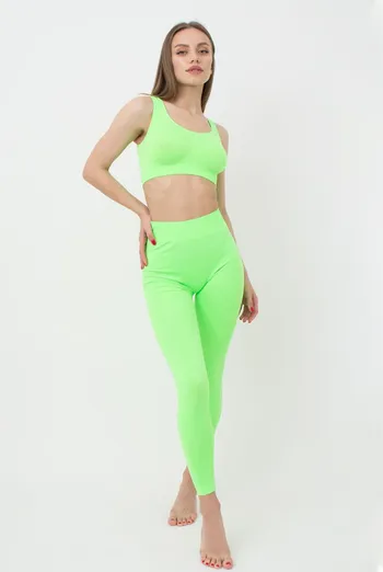 Безшовні легінси з мікрофібри LEGGINGS Giulia (green neon), зелений Безшовні легінси з мікрофібри LEGGINGS Giulia (green neon), зелений