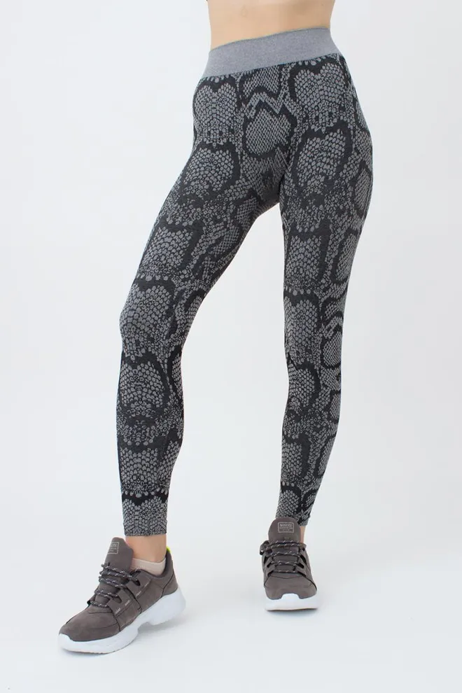 Леггинсы с анималистичным принтом LEGGINGS ANIMAL MELANGE 02 Giulia (poppy seed), серый