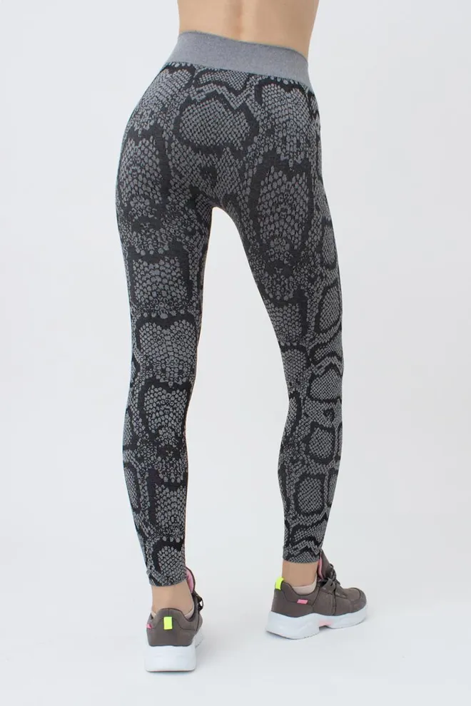 Леггинсы с анималистичным принтом LEGGINGS ANIMAL MELANGE 02 Giulia (poppy seed), серый