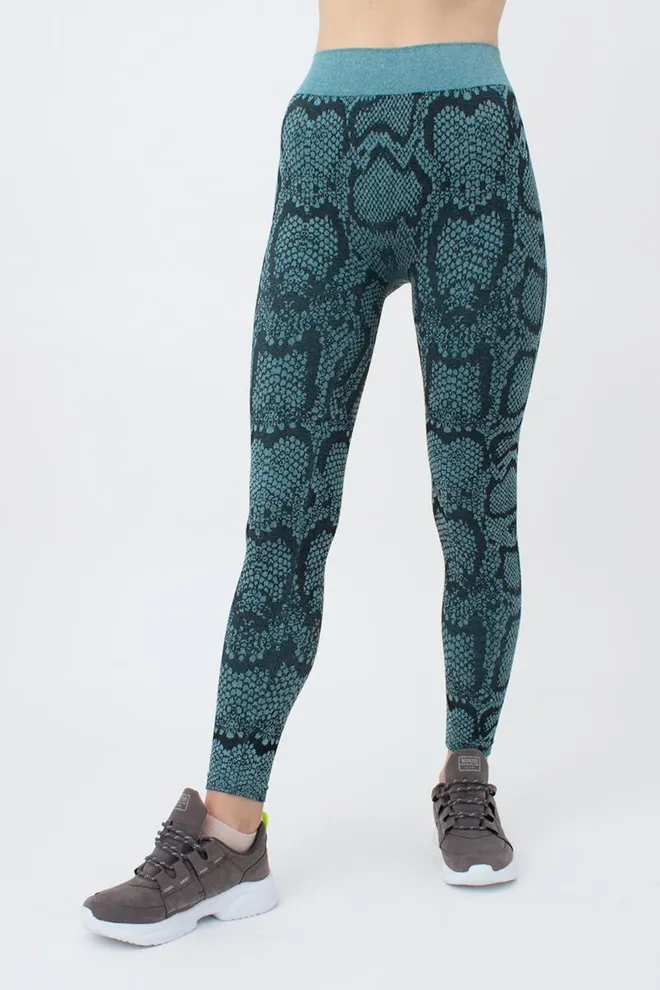 Леггинсы с анималистичным принтом LEGGINGS ANIMAL MELANGE 02 Giulia (harbor blue), голубой
