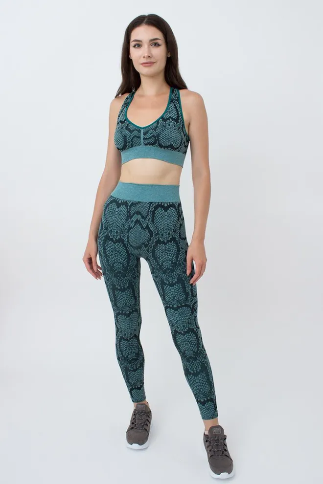 Леггинсы с анималистичным принтом LEGGINGS ANIMAL MELANGE 02 Giulia (harbor blue), голубой