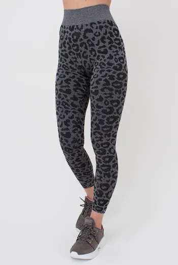 Леггинсы с анималистичным принтом LEGGINGS ANIMAL MELANGE 03 Giulia (black), чёрный