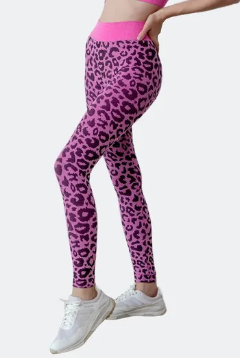 Леггинсы с анималистичным принтом LEGGINGS ANIMAL MELANGE 03 Giulia (pink neon), розовый