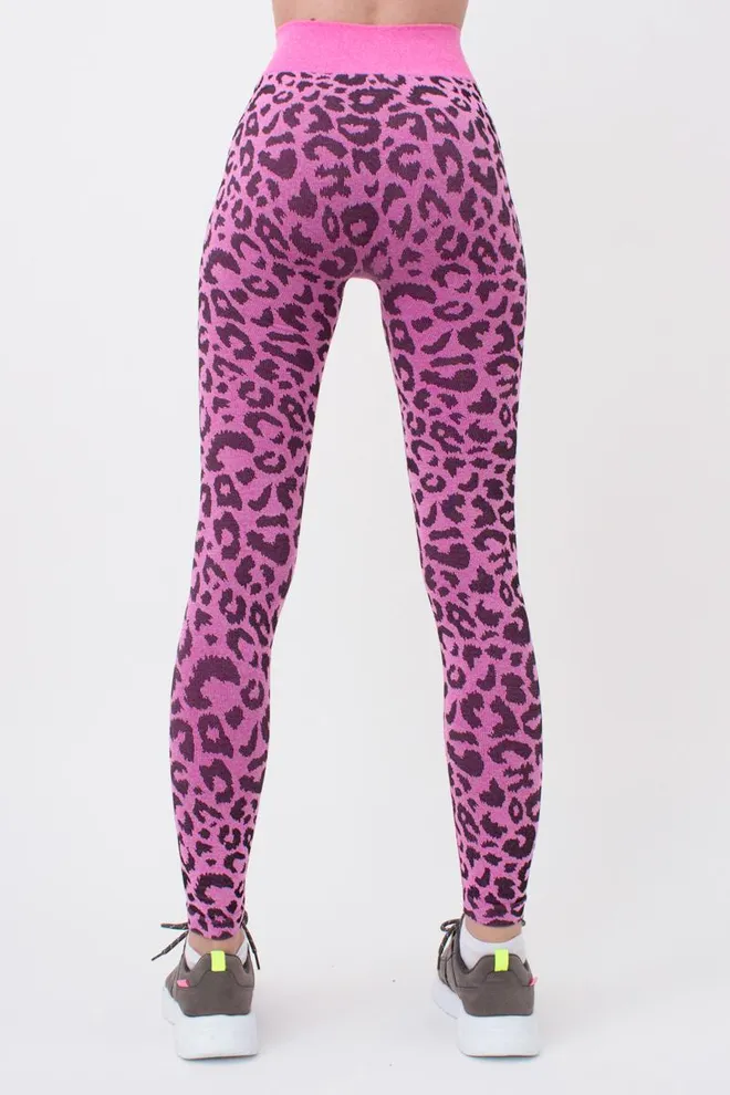 Леггинсы с анималистичным принтом LEGGINGS ANIMAL MELANGE 03 Giulia (pink neon), розовый