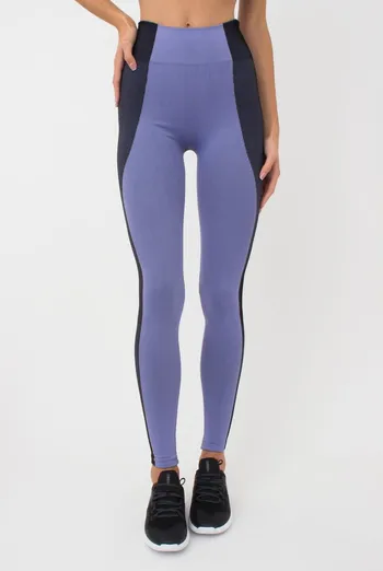 Спортивные леггинсы бесшовные со вставкой в рубчик LEGGINGS COLOR BLOCK Giulia (very peri), фиолетовый