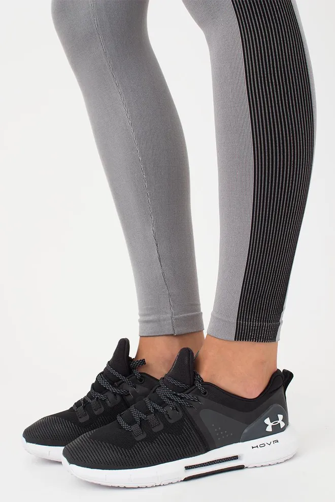 Спортивные леггинсы бесшовные со вставкой в рубчик LEGGINGS COLOR BLOCK Giulia (ultimate grey), серый