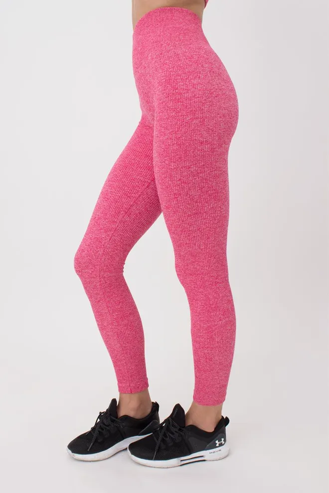 Леггинсы спортивные в рубчик Leggings Rib Melange Giulia (viva magenta)