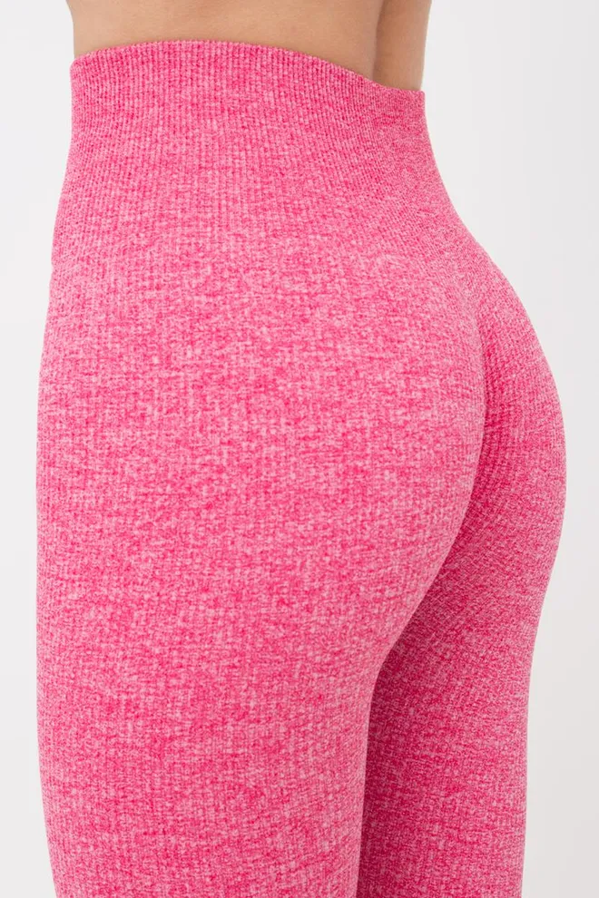 Леггинсы спортивные в рубчик Leggings Rib Melange Giulia (viva magenta)