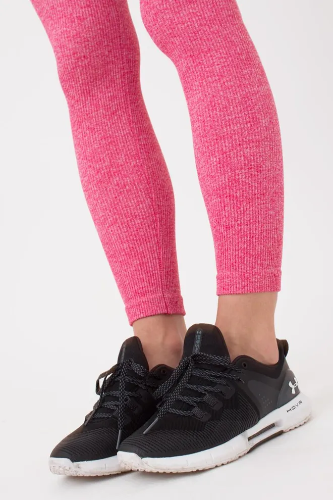 Леггинсы спортивные в рубчик Leggings Rib Melange Giulia (viva magenta)