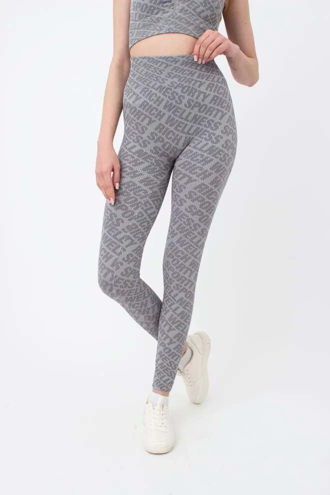 Леггинсы спортивные в рубчик LEGGINGS RIB WELLNESS Giulia (без упаковки) (ultimate grey), серый