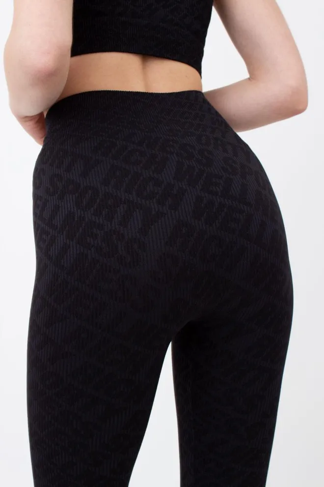 Леггинсы спортивные в рубчик LEGGINGS RIB WELLNESS Giulia (без упаковки) (black), черный