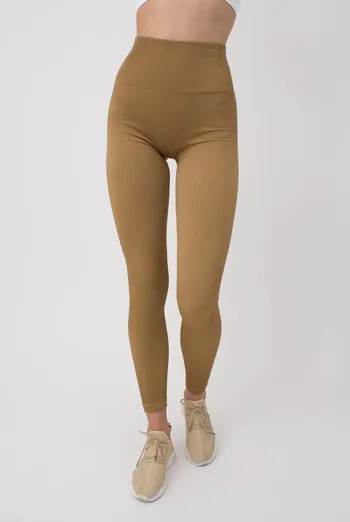 Леггинсы спортивные в рубчик с моделирующим швом LEGGINGS RIB Giulia (ermine), коричневый Леггинсы спортивные в рубчик с моделирующим швом LEGGINGS RIB Giulia (ermine), коричневый