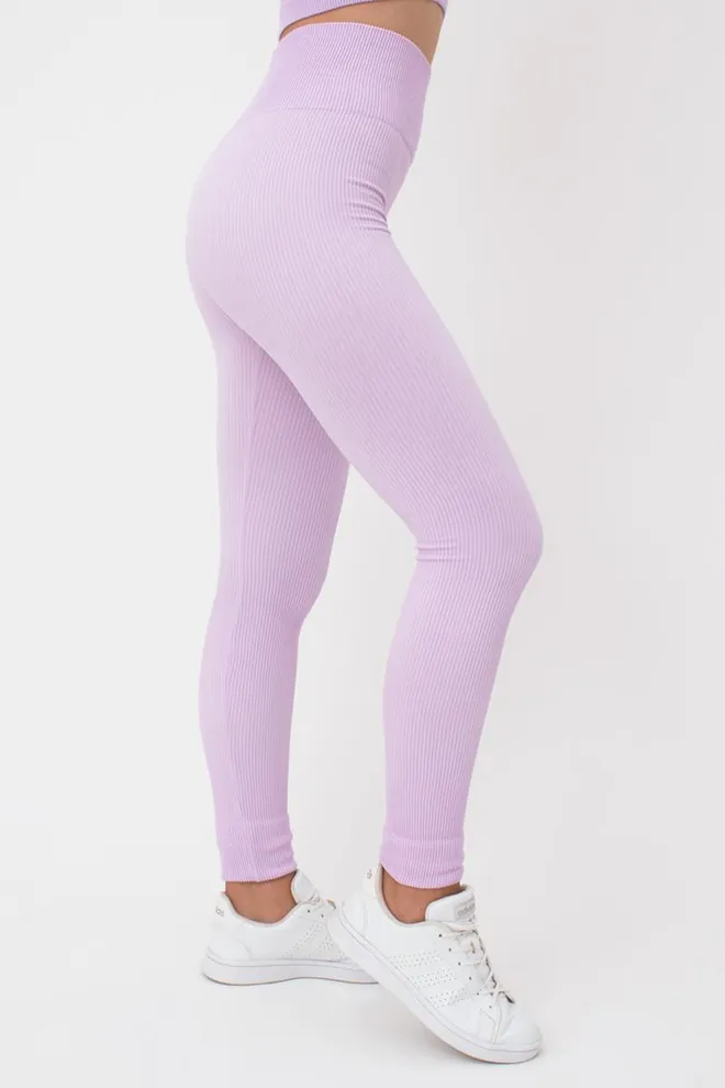 Леггинсы спортивные в рубчик с моделирующим швом LEGGINGS RIB Giulia (orchid bloom), фиолетовый