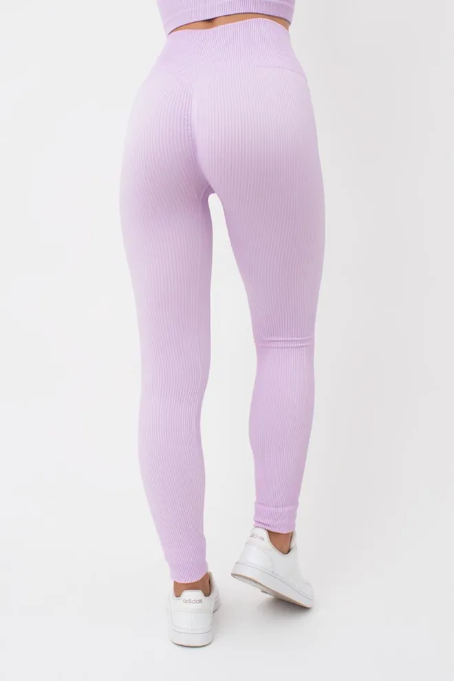 Леггинсы спортивные в рубчик с моделирующим швом LEGGINGS RIB Giulia (orchid bloom), фиолетовый
