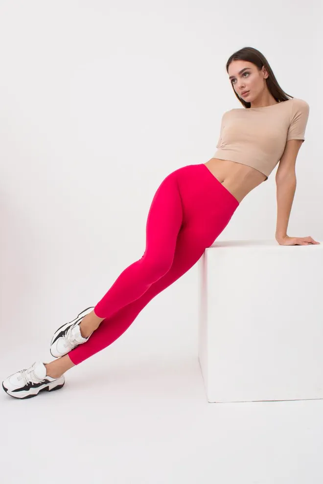 Безшовні легінси з мікрофібри LEGGINGS Giulia (raspberry sorbet), рожевий