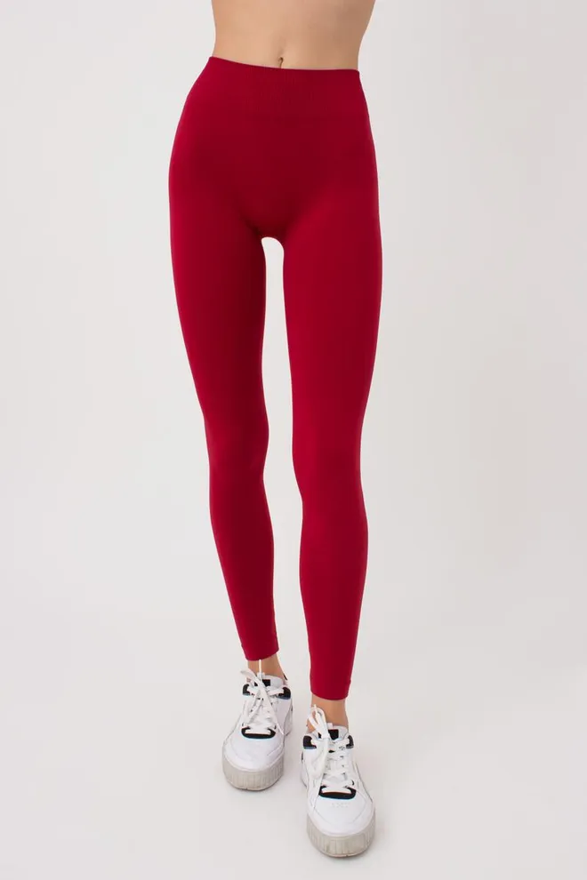 Безшовні легінси з мікрофібри LEGGINGS Giulia (winery), бордовий