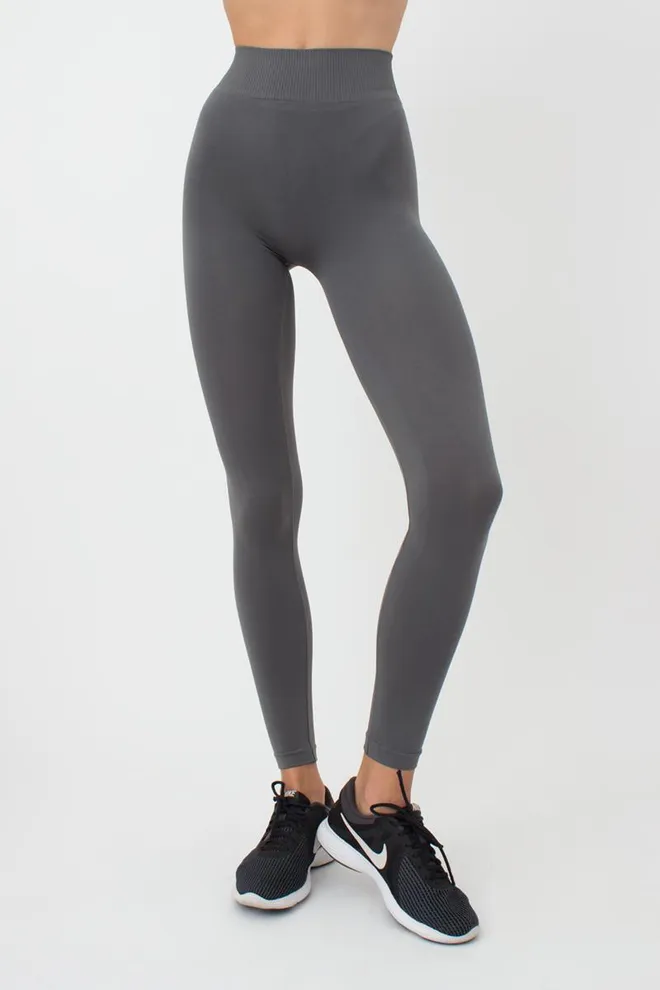 Безшовні легінси з мікрофібри LEGGINGS Giulia (poppy seed), сірий