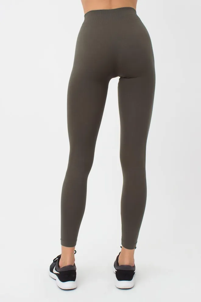 Безшовні легінси з мікрофібри LEGGINGS Giulia (khaki), зелений